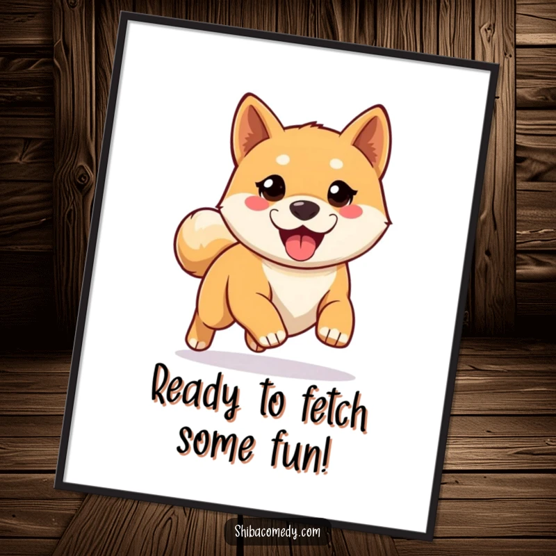 Funny Free Printable Wall Art: An eager Shiba Inu with a look of excitement is ready to hit the road.