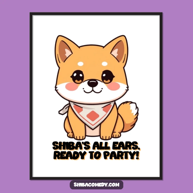 Free Printable Shiba Inu Wall Art: Alert Doggo Funny Decor Downloadable Gift