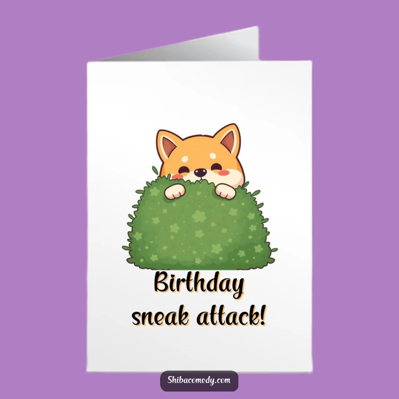 Free Printable Birthday Card: Sneaky Shiba Inu, a playful downloadable gift.