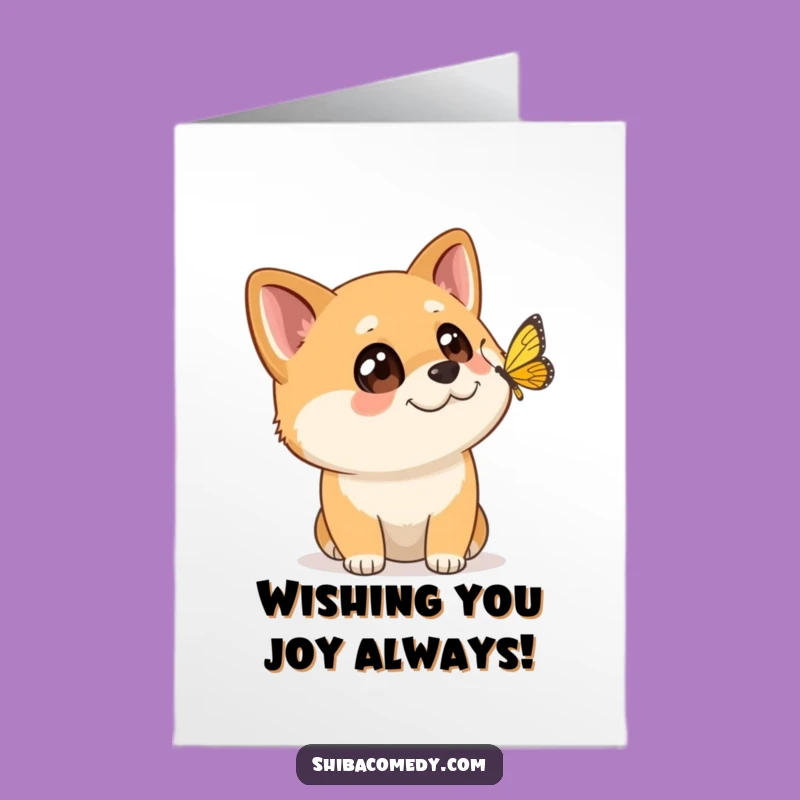 Free Printable Birthday Card: Wide-Eyed Shiba, Wonder Humorous Downloadable Gift