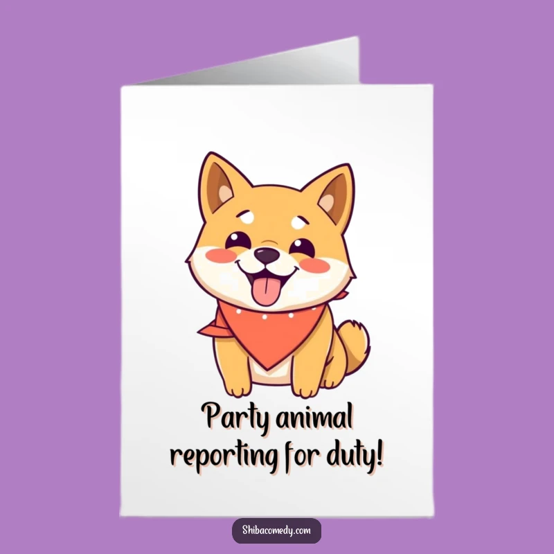 Free Printable Shiba Inu Birthday Card: Happy Doggo Funny Downloadable Gift