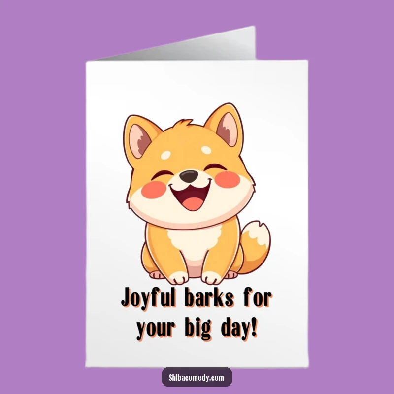 Free Printable Joyful Shiba Inu Birthday Card: Happy Dog Downloadable Gift