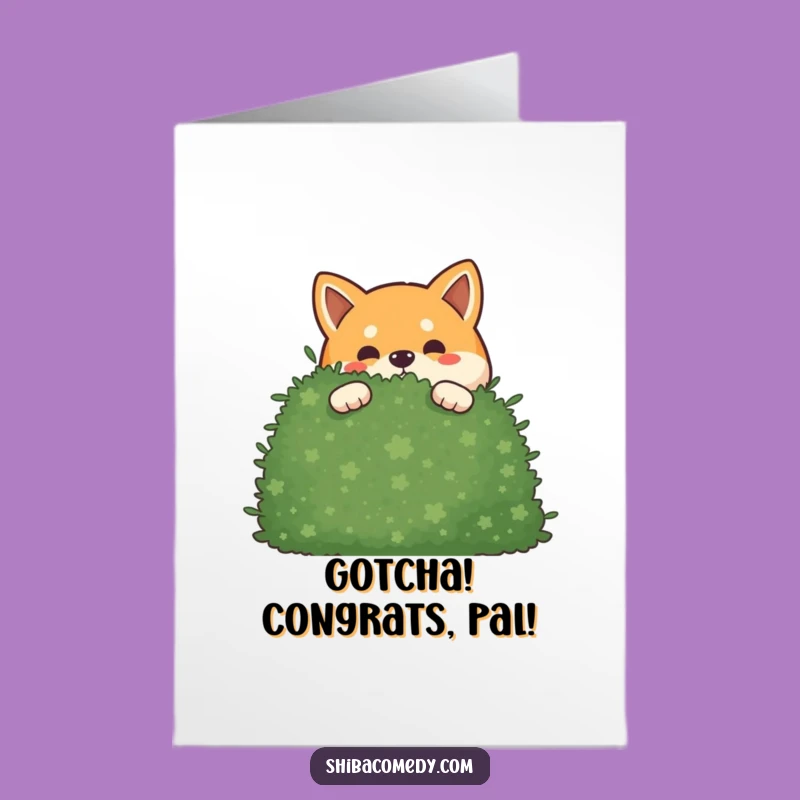 Free Printable Congrats Card: Sneaky Shiba Inu, a hidden downloadable gift.