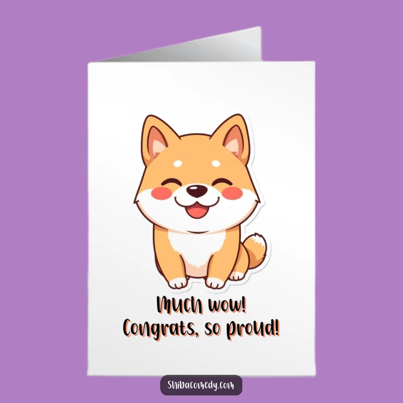 Free Printable Congrats Card: Playful Shiba - Print at Home Celebration Gift