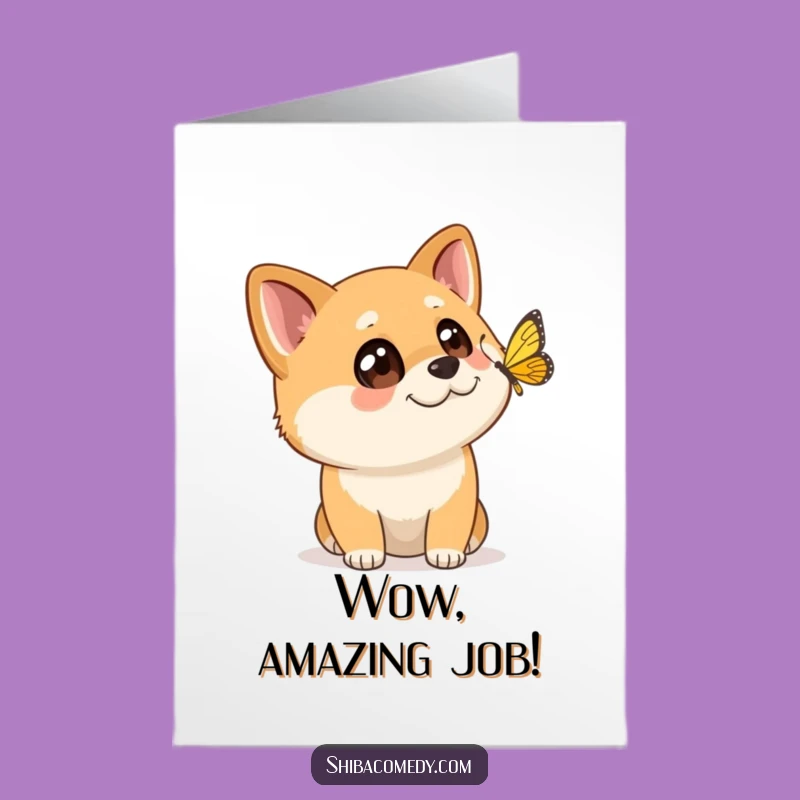 Free Printable Congrats Card: Wonder Shiba Success, Humorous Downloadable Gift