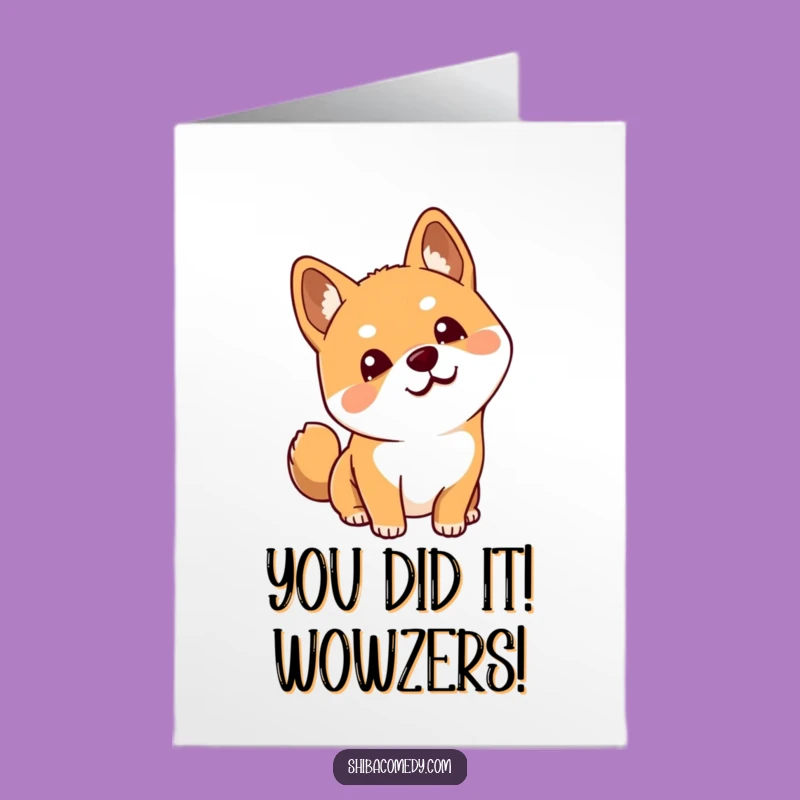 Free Printable Shiba Inu Congrats Card: Perplexed Pup Funny Downloadable Gift