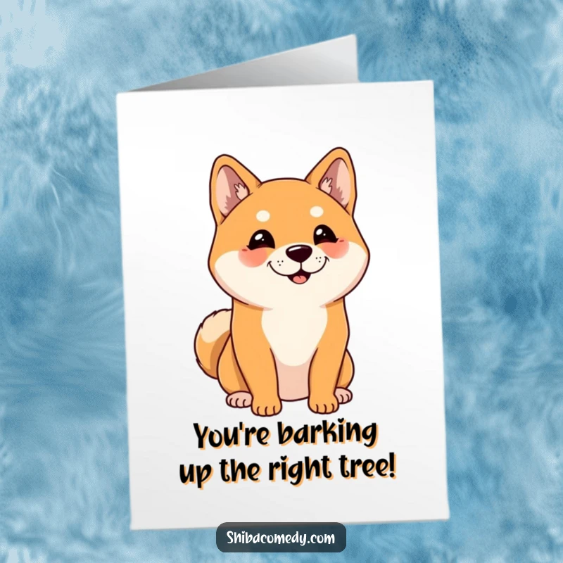 Funny Free Printable Congratulations Card: A Shiba Inu with alert ears intently listens, celebrating success.