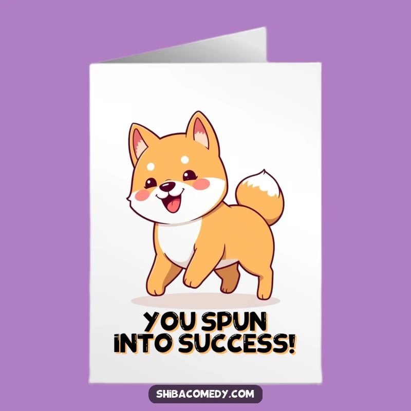 Free Printable Funny Shiba Inu Congrats Card: Tail Chasing Downloadable Gift