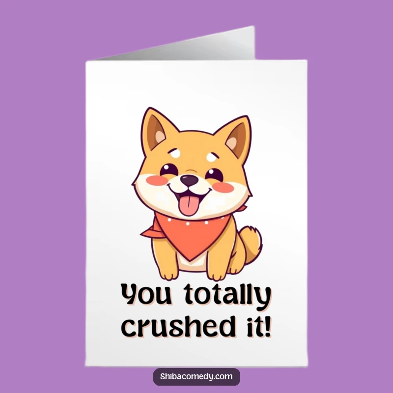 Free Printable Shiba Inu Congrats Card: Joyful Pup Funny Downloadable Gift