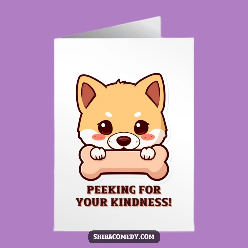 Free Printable Curious Shiba Inu Thank You Card: Dog Bone Gift Downloadable