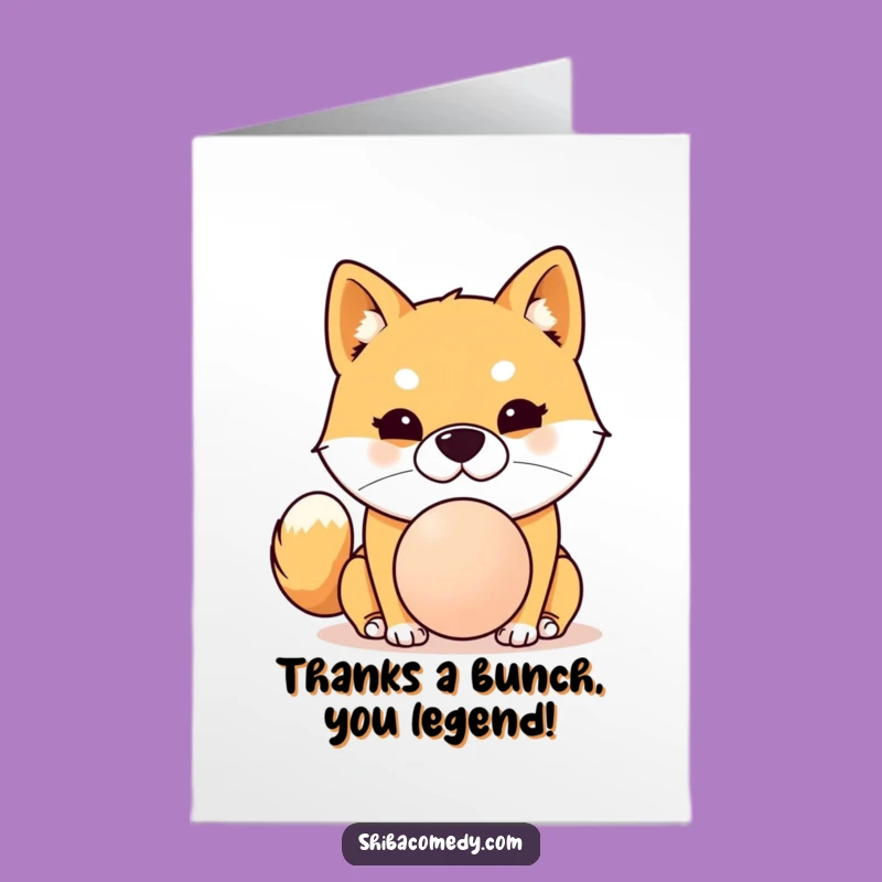Free Printable Shiba Inu Thank You Card: Funny Dog Balancing Ball - DIY Gift
