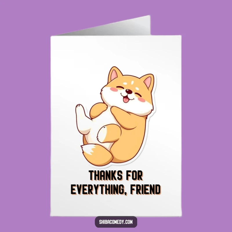Free Printable Shiba Inu Thank You Card: Rolling with Gratitude