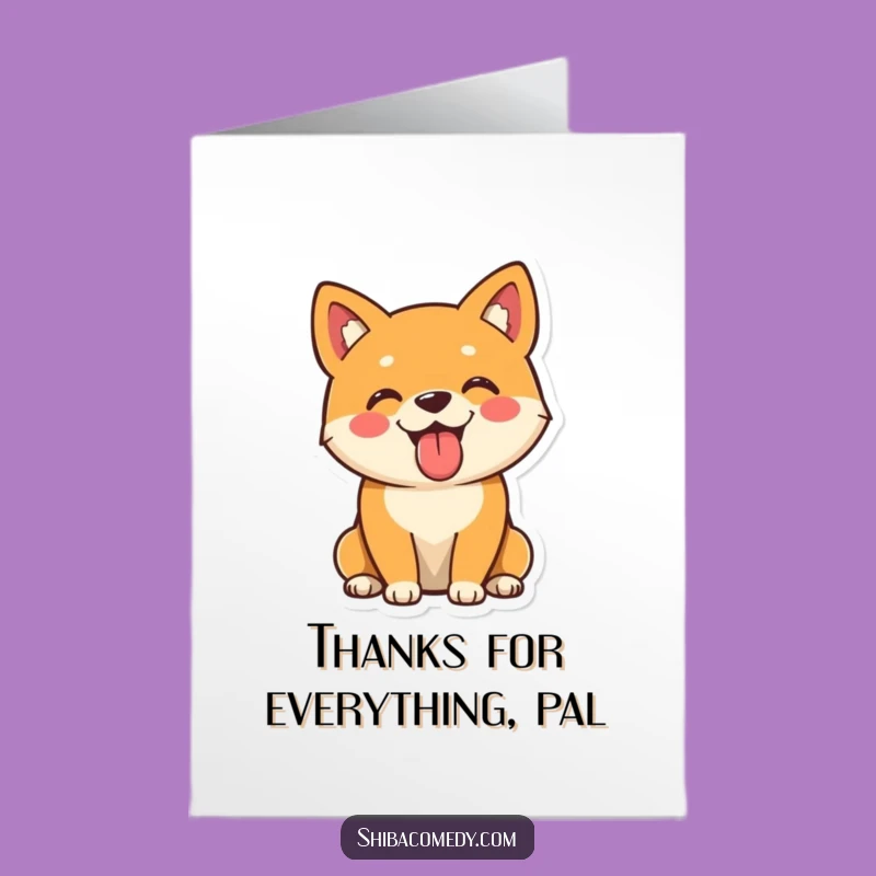 Free Printable Thank You Card: Cheerful Shiba Inu, Funny Downloadable Gift of Gratitude