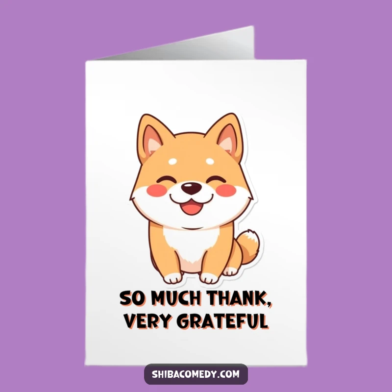 Free Printable Thank You Card: Happy Shiba - Print at Home Gratitude Gift