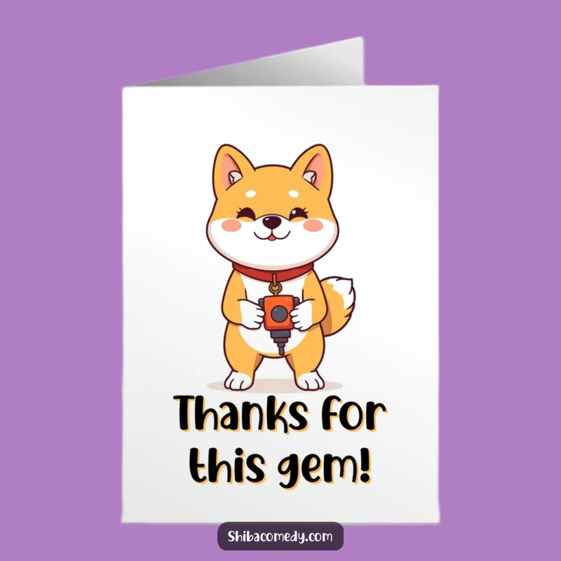 Free Printable Thank You Card: Proud Shiba & Toy, Downloadable Gift!