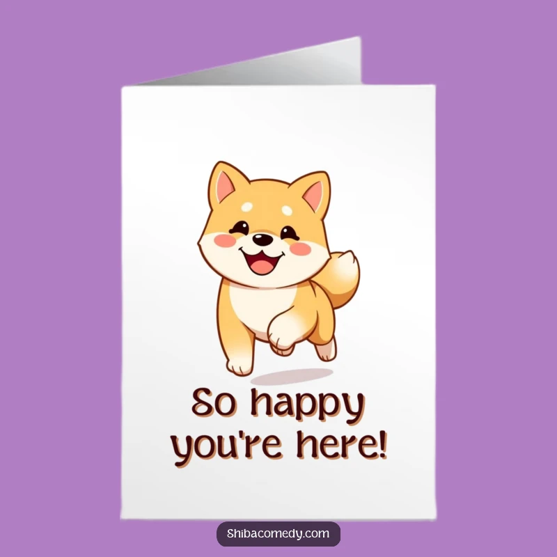 Free Printable Thank You Card: Running Shiba Inu, a grateful downloadable gift.