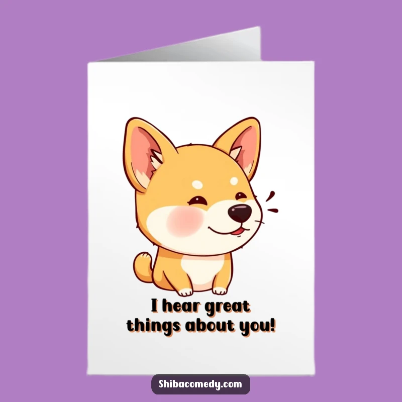 Free Printable Funny Shiba Inu Thank You Card: Listening Ears Downloadable Gift