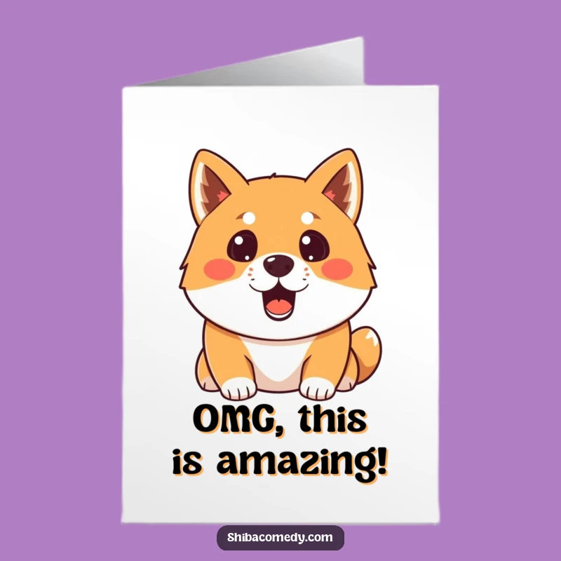 Free Printable Thank You Card: Surprised Shiba Inu, a shocking downloadable gift.