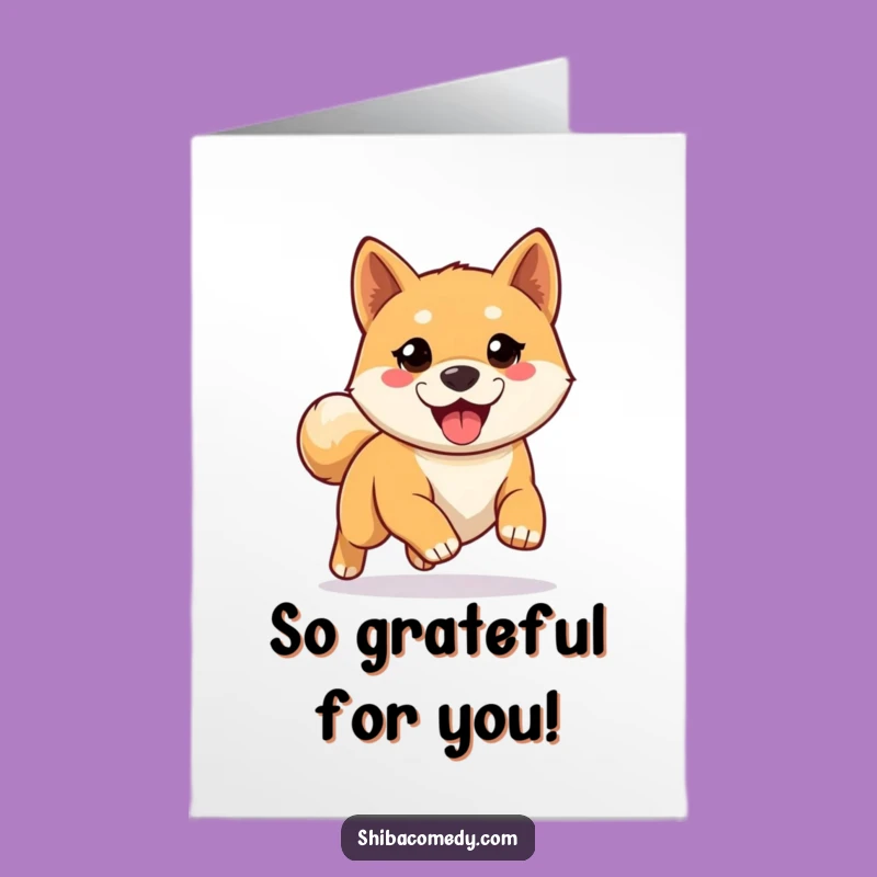 Free Printable Thank You Card: Eager Shiba Inu Says Thanks, Funny Downloadable Gift Idea