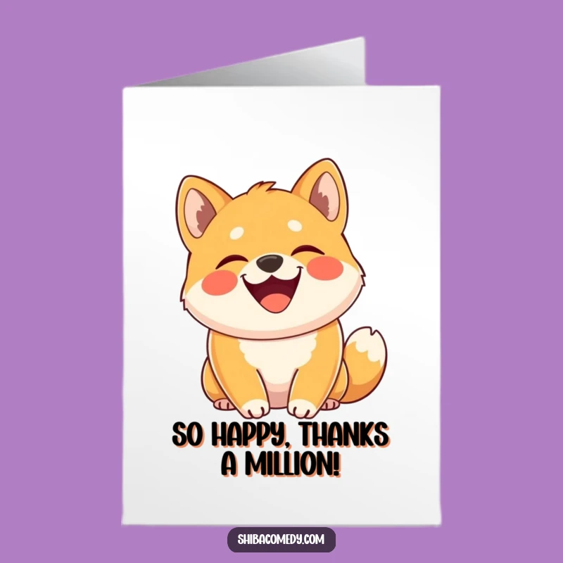 Free Printable Shiba Inu Grateful Card: Happy Dog Downloadable Gift