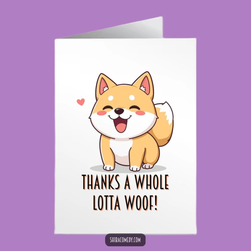 Free Printable Thank You Card: Happy Shiba Inu Wagging Tail