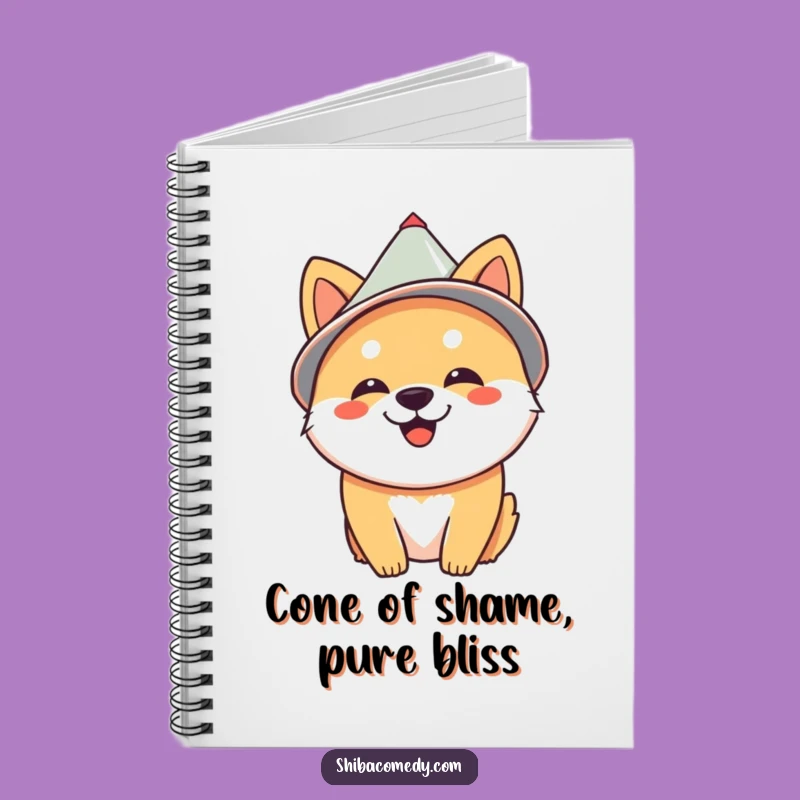 Funny Cone Hat Shiba Inu Notebook - Hilarious Dog Journal for Jotting Notes