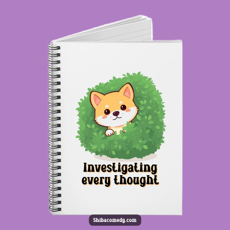 Funny Curious Shiba Inu Bush Notebook: Sneaky Dog Journal for Notes Gift
