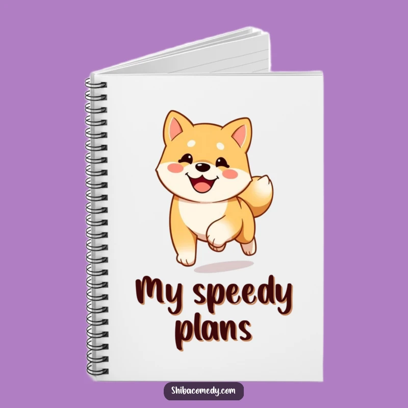 Funny Happy Shiba Inu Running Notebook: Energetic Dog Journal
