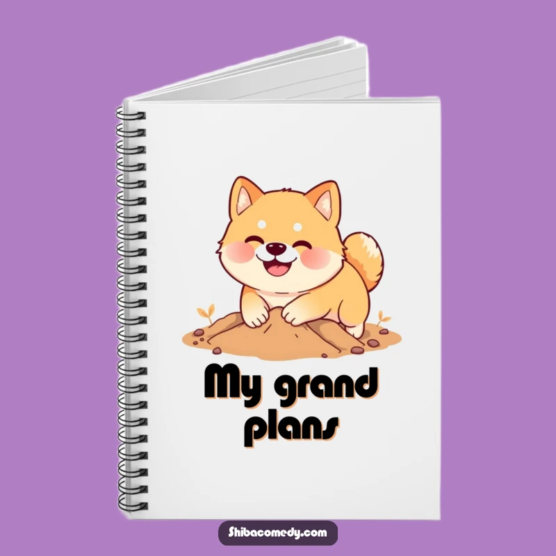 Funny Shiba Inu Digging Notebook: Smiling Dog Journal, Perfect Funny Gift for Notes