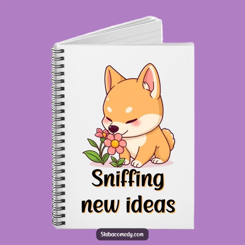 Funny Shiba Inu Flower Notebook: Jot Down Ideas with Curious Humor!