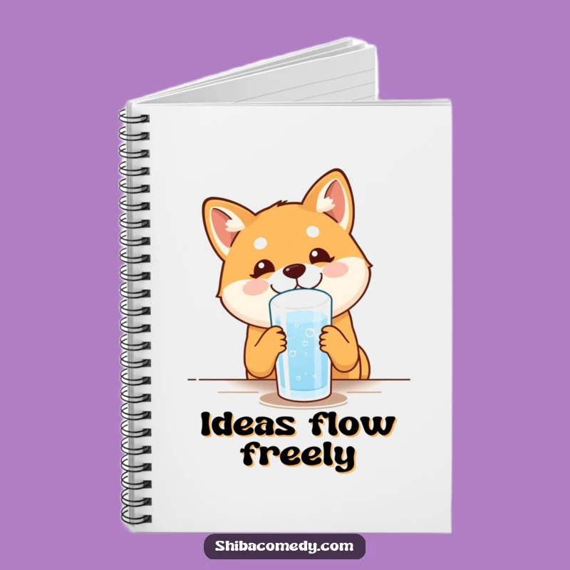 Funny Shiba Inu Hydration Notebook - Hilarious Dog Journal for Notes