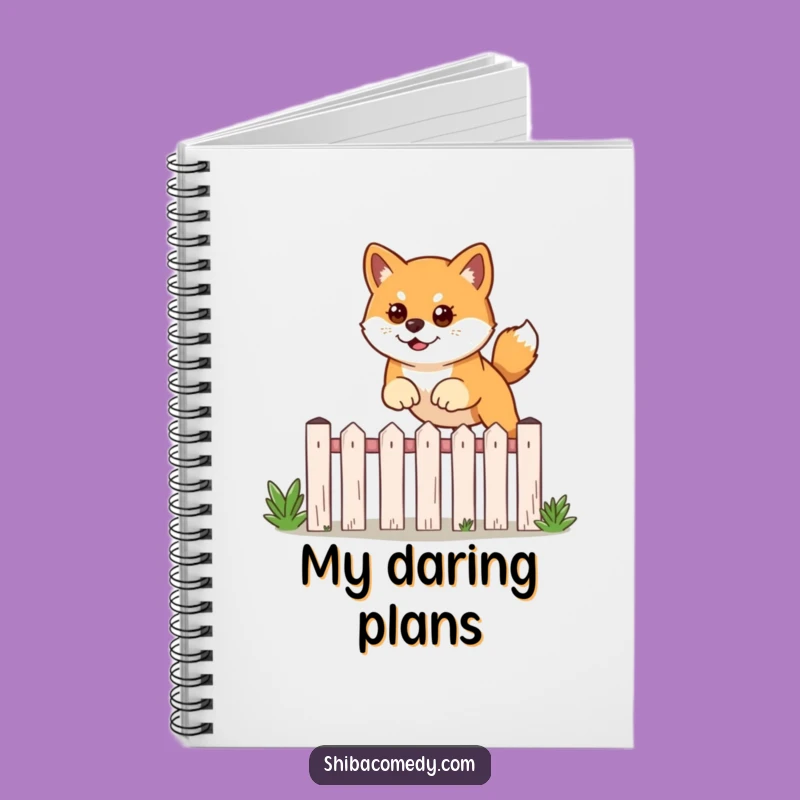 Funny Shiba Inu Leaping Notebook: Jot Down Determined Plans!