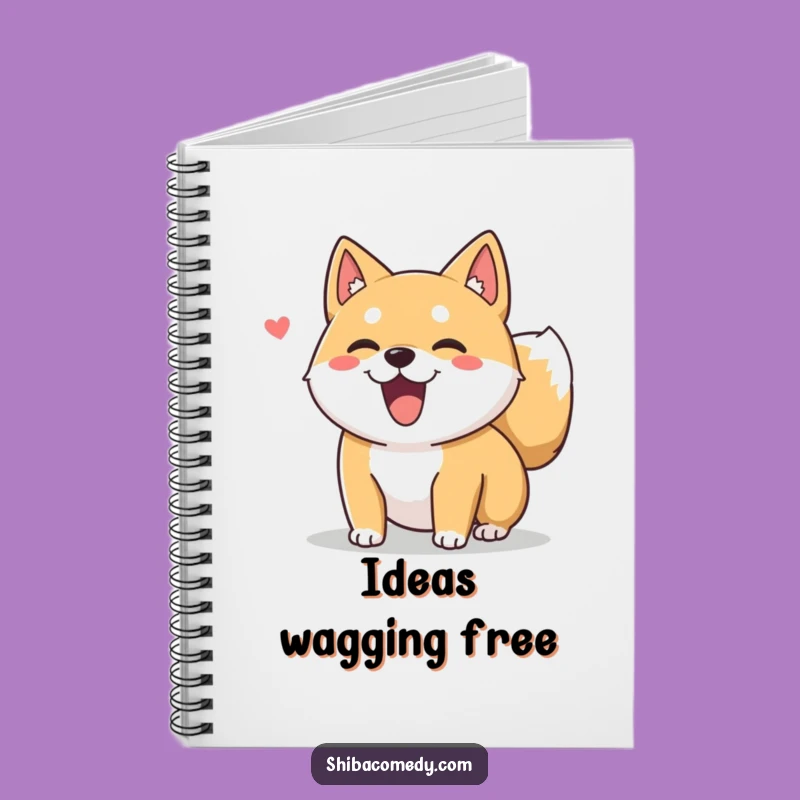 Funny Shiba Inu Notebook: Wagging Tail Pages, Jot Down Happy Thoughts