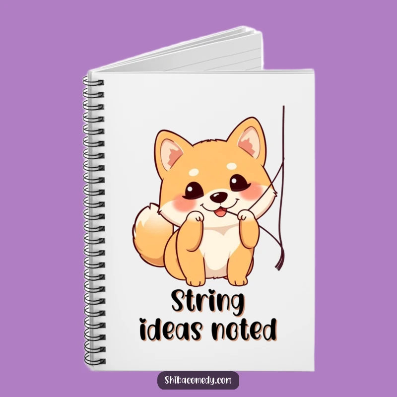Funny Shiba Inu Batting String Notebook - Journal Your Playful Thoughts