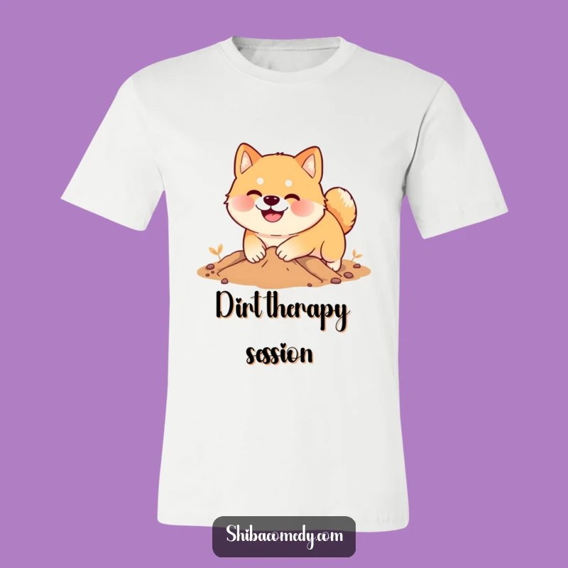 Funny Shiba Inu Digging T-Shirt: Smiling Dog Tee, Ideal Funny Gift for Pups