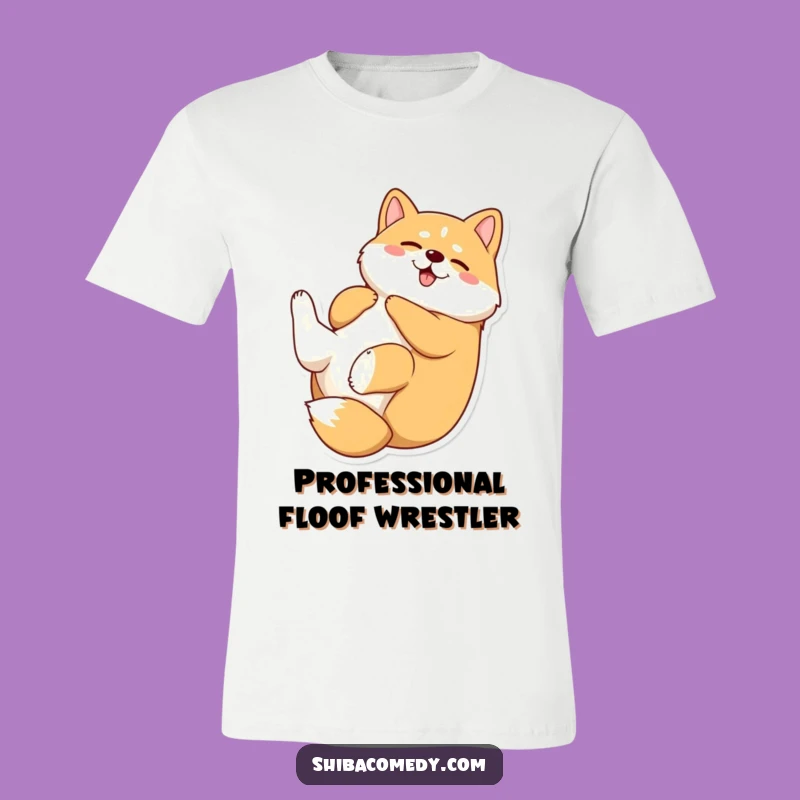 Funny Shiba Inu Rolling T-Shirt: Hilarious Dog Playfulness for a Perfect Gift