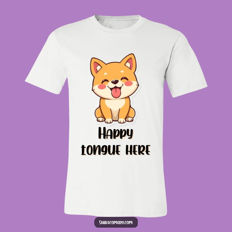 Funny Shiba Inu T-Shirt: Playful Tongue Out Design, Cheerful Dog Apparel
