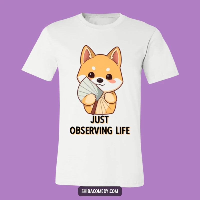 Funny Curious Shiba Inu Fan T-Shirt: Hide and Seek Fun