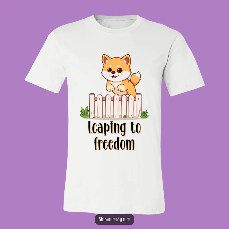 Funny Shiba Inu Leaping T-Shirt: Show Off Your Go-Getter Spirit!