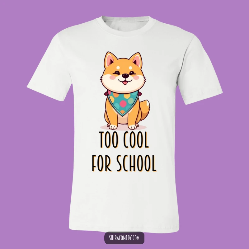 Funny Proud Shiba Inu T-Shirt - Stylish Dog Posing with Bandana Tee
