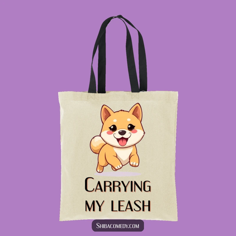Funny Shiba Inu Tote Bag - Eager Dog Ready for Run Shopping Bag