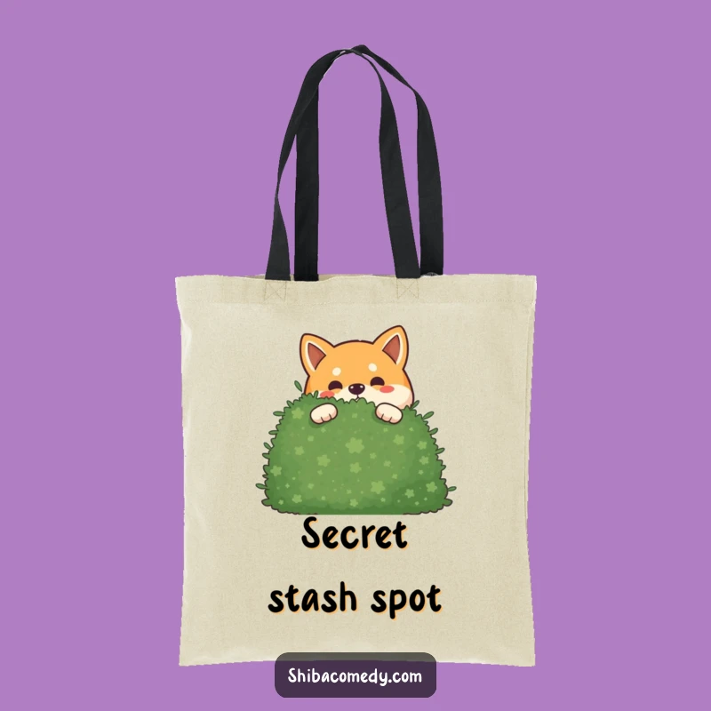 Funny Mischievous Shiba Inu Tote Bag: Playful Hidden Dog Bag