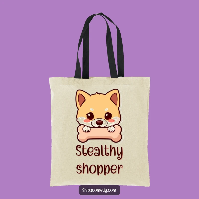 Funny Shiba Inu Bone Tote Bag - Curious Dog Accessory for Essentials