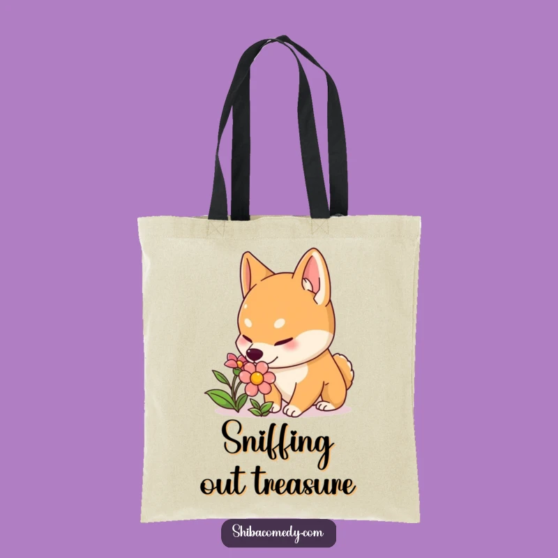Funny Shiba Inu Flower Tote Bag: Carry Curiosity with This Hilarious Accessory!