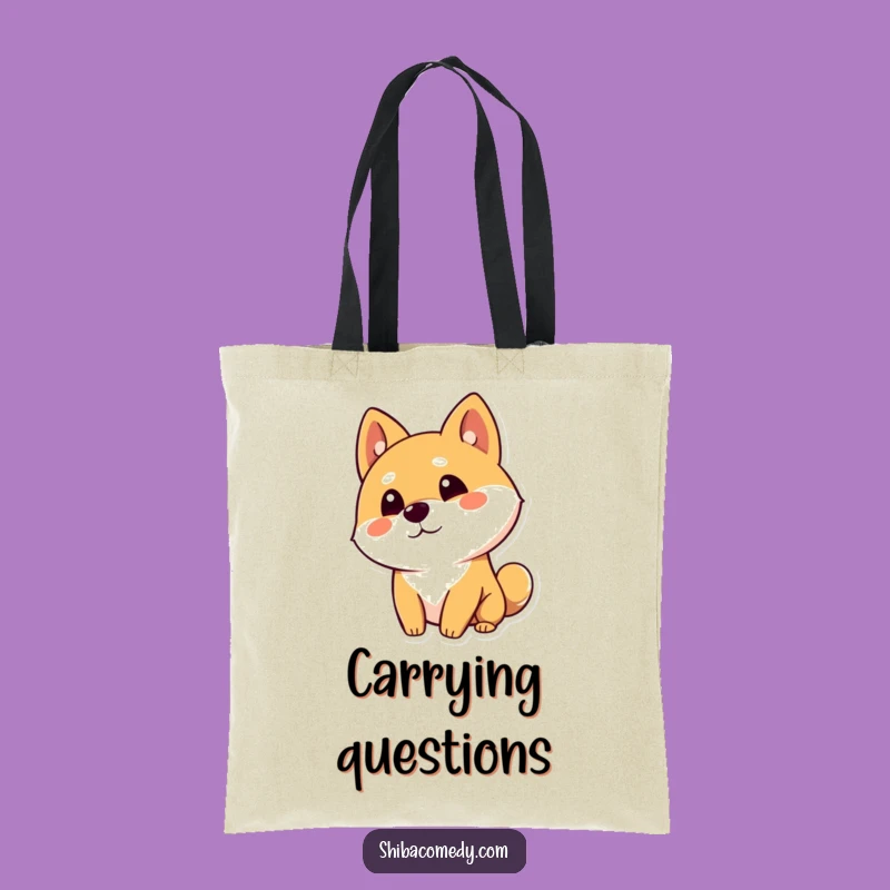 Funny Shiba Inu Tote Bag: Curious Head Tilt Style, Carry Your Inquiries