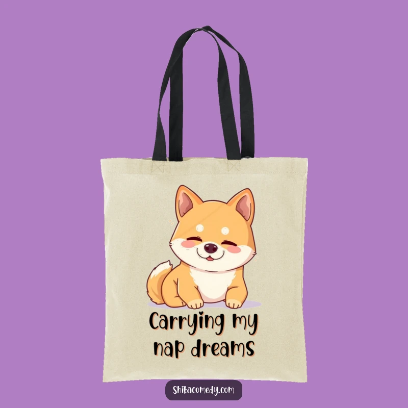 Funny Snoozing Shiba Inu Tote Bag: Carry Your Calm - Ideal Funny Gift for Dog Moms!