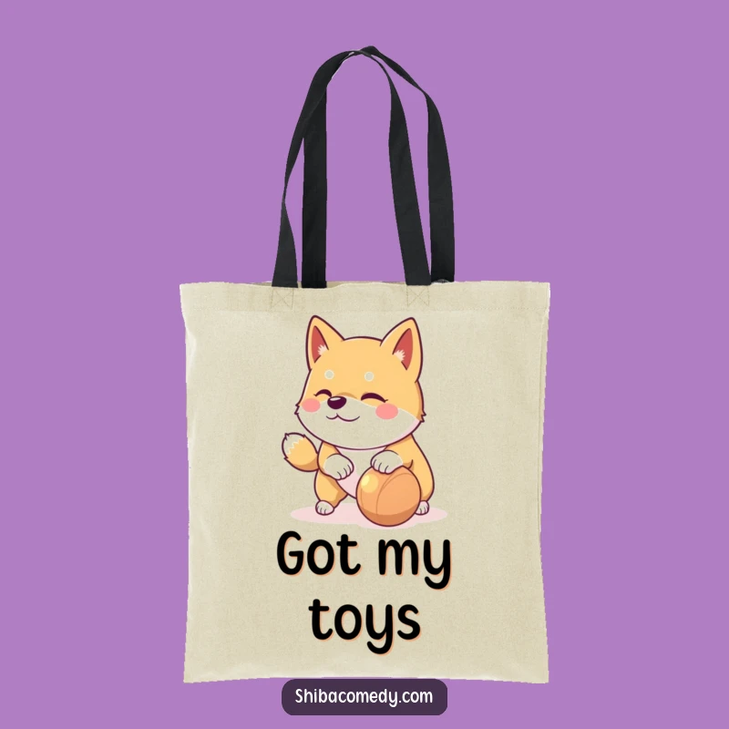 Funny Playful Shiba Inu Tote Bag: Carry Your Fun - Ideal Funny Gift for Dog Moms!