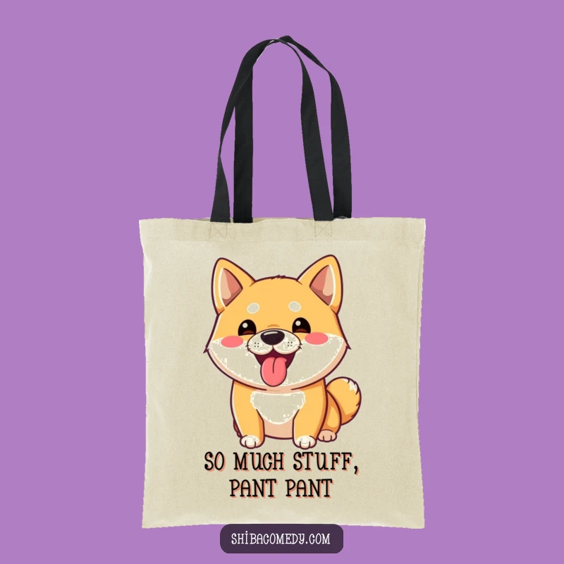 Funny Shiba Inu Tongue Out Tote Bag: Goofy Companion, Perfect Dog Accessory Gift